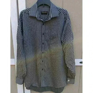 Donald J Trump Mens Signature Button L/S Dress Shirt Black/ Gray Sz 16 34/35‎